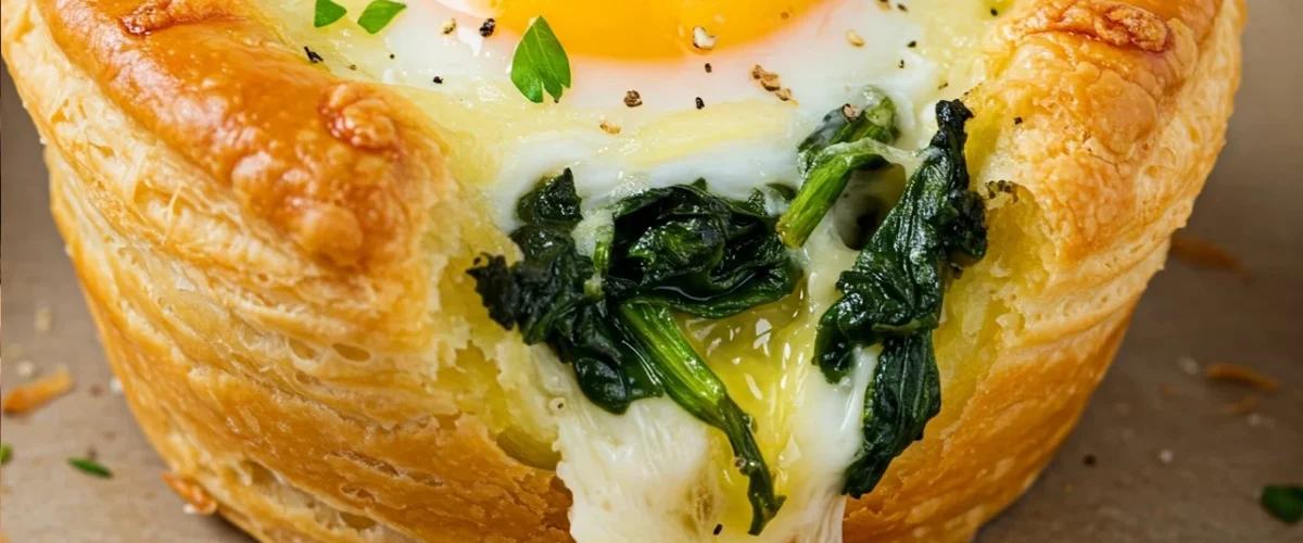 Mini Volcanes de Espinacas y Huevo con Corazón de Queso waxustudio